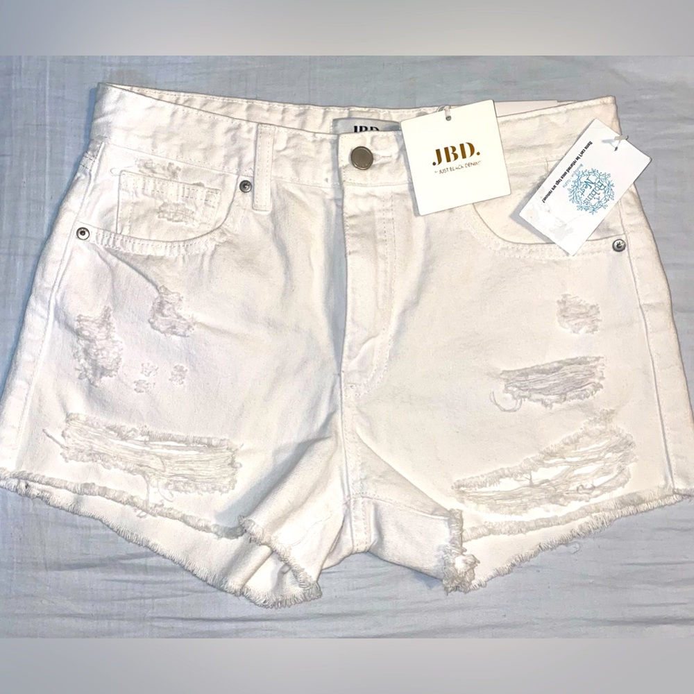 Just black denum womens shorts (M) NWT